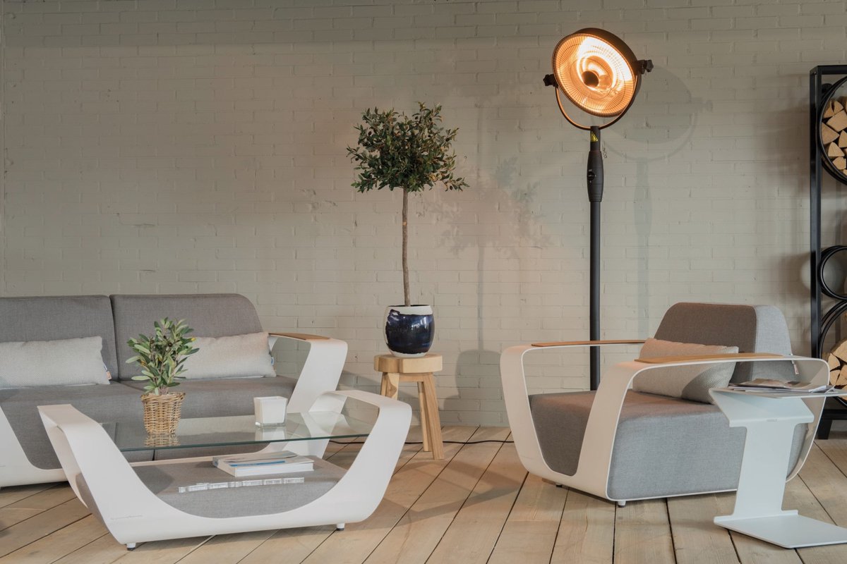 Sunred Retro Bright 2100 W - Chauffage de terrasse sur pied - Noir