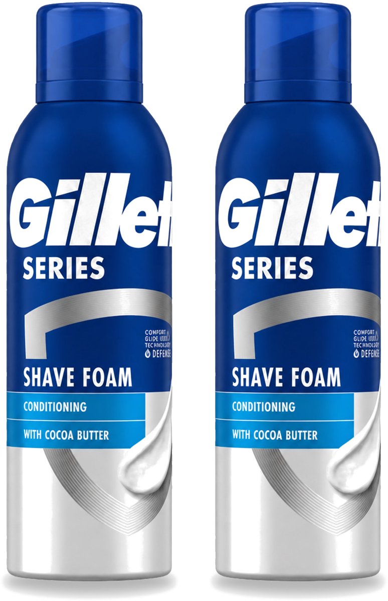 2 x Gillette - Series - Scheerschuim - Met Cacaoboter - 250 ml - Voordeelverpakking - 2 stuks