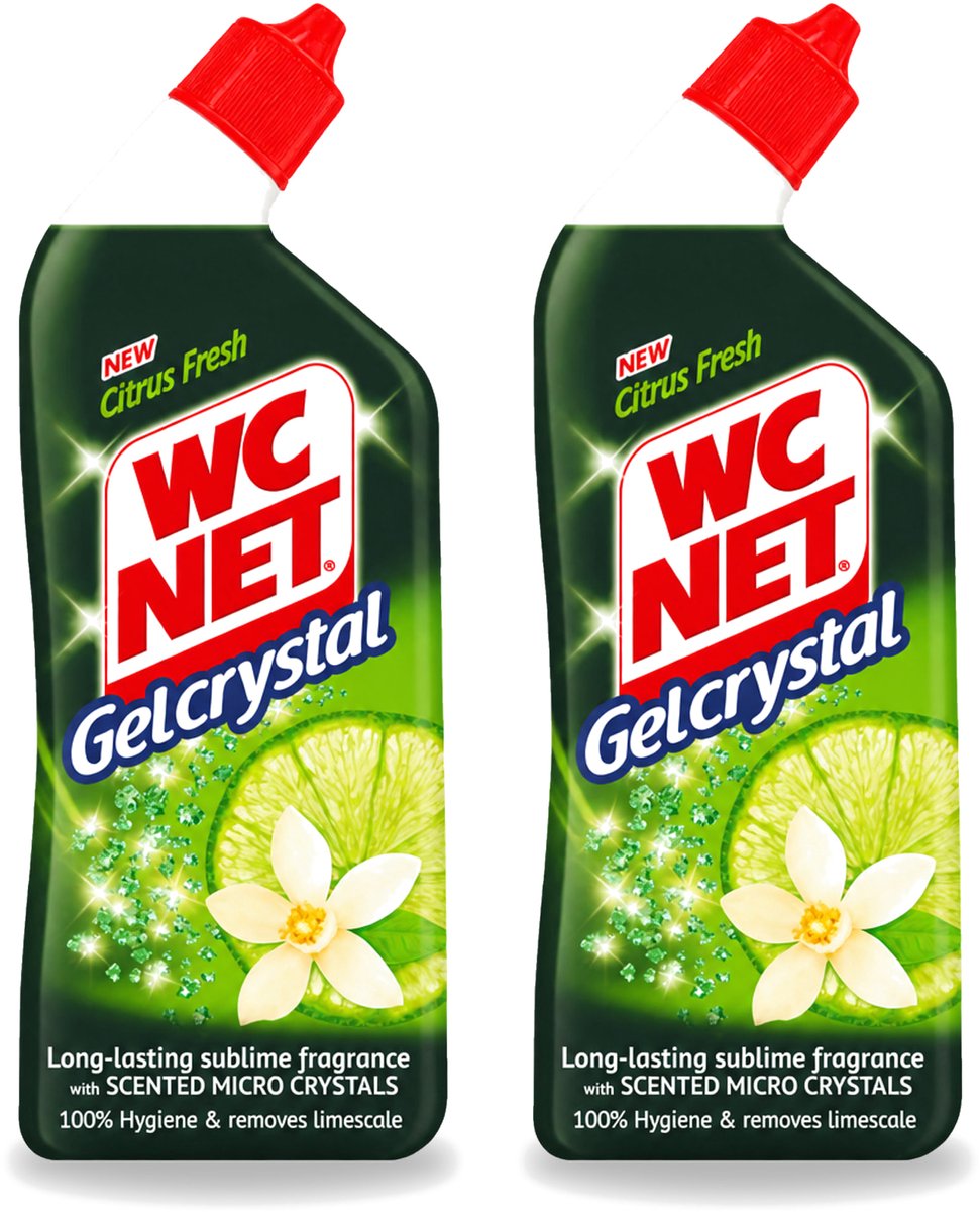 2 x WC Net - Toiletreiniger - Gel - Citrusgeur - Ontkalkt - 750ml - Voordeelverpakking - 2 stuks