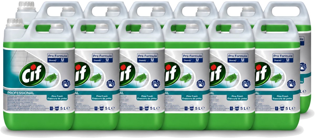 12 x Cif - Allesreiniger - Dennenfris - 5 l - Voordeelverpakking - 12 stuks