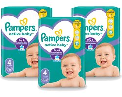 3 x Pampers – Luiers – Active Baby Maat 4 – 46 Luiers - Voordeelverpakking - 3 stuks