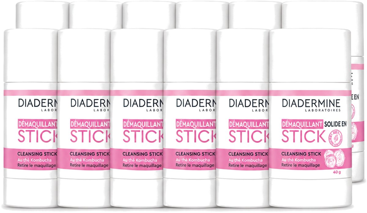 12 x Diadermine - Essential Care - Cleansing Stick - Kombucha - 40g - Voordeelverpakking - 12 stuks