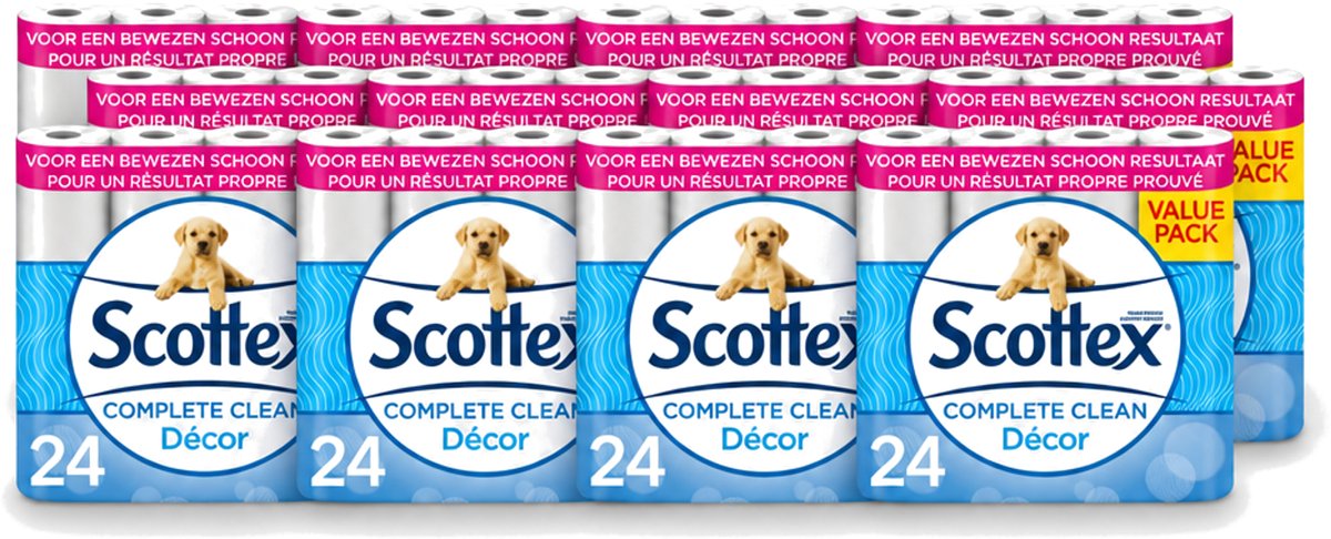 12 x Scottex - Toiletpapier - 2-laags - 24 Rollen - Voordeelverpakking - 12 stuks