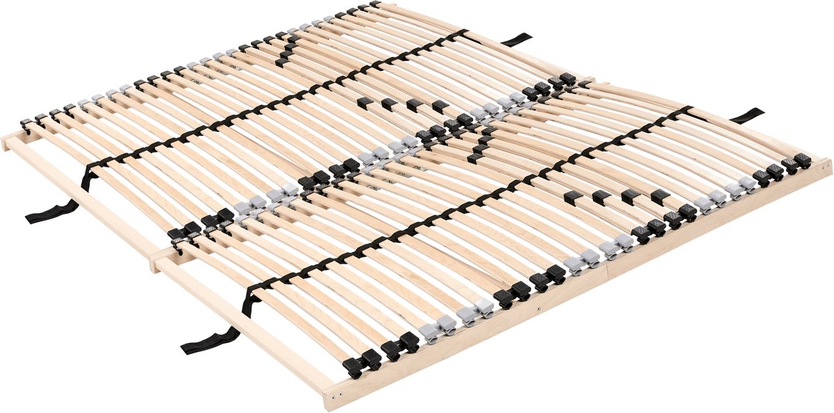 Beliani LIRY - Lattenbodem - Lichthout - 180 x 200 cm - Berkenhout Bruin