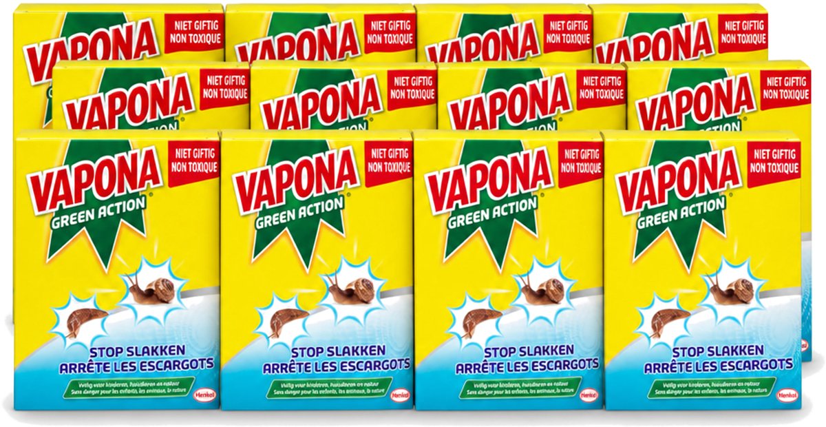 12 x Vapona - Slakkenkorrels - Green Action - Natuurlijk, Kind- & Diervriendelijk - 500g - Voordeelverpakking - 12 stuks