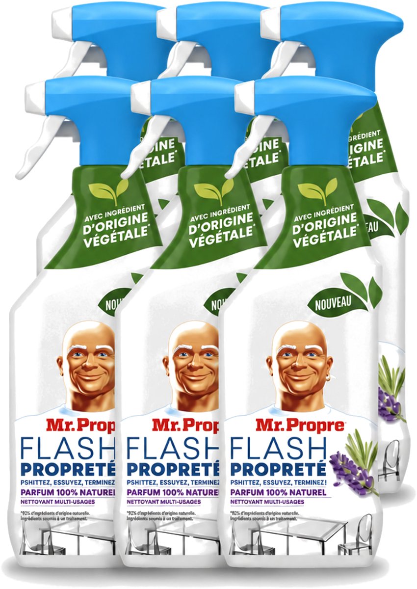 6 x Mr. Proper - Allesreiniger Spray - Lavendel & Rozemarijn - 100% Natuurlijke Parfum - 800 ml - Voordeelverpakking - 6 stuks
