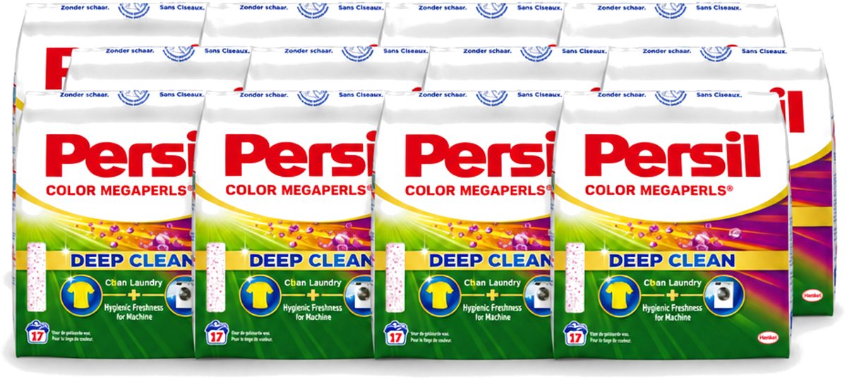 12 x Persil Color Megaperls - Deep Clean - Waspoeder - Gekleurde Was - 17 Wasbeurten - Voordeelverpakking - 12 stuks