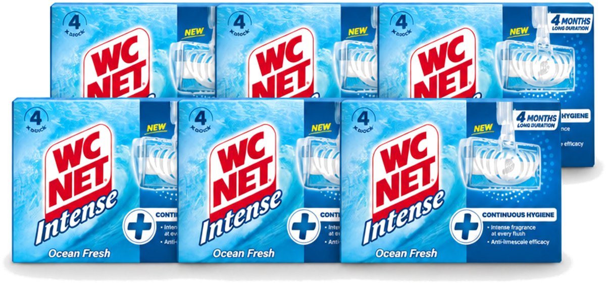 6 x WC Net - Toiletblok - Ocean Fresh - 4 Blokjes - Voordeelverpakking - 6 stuks