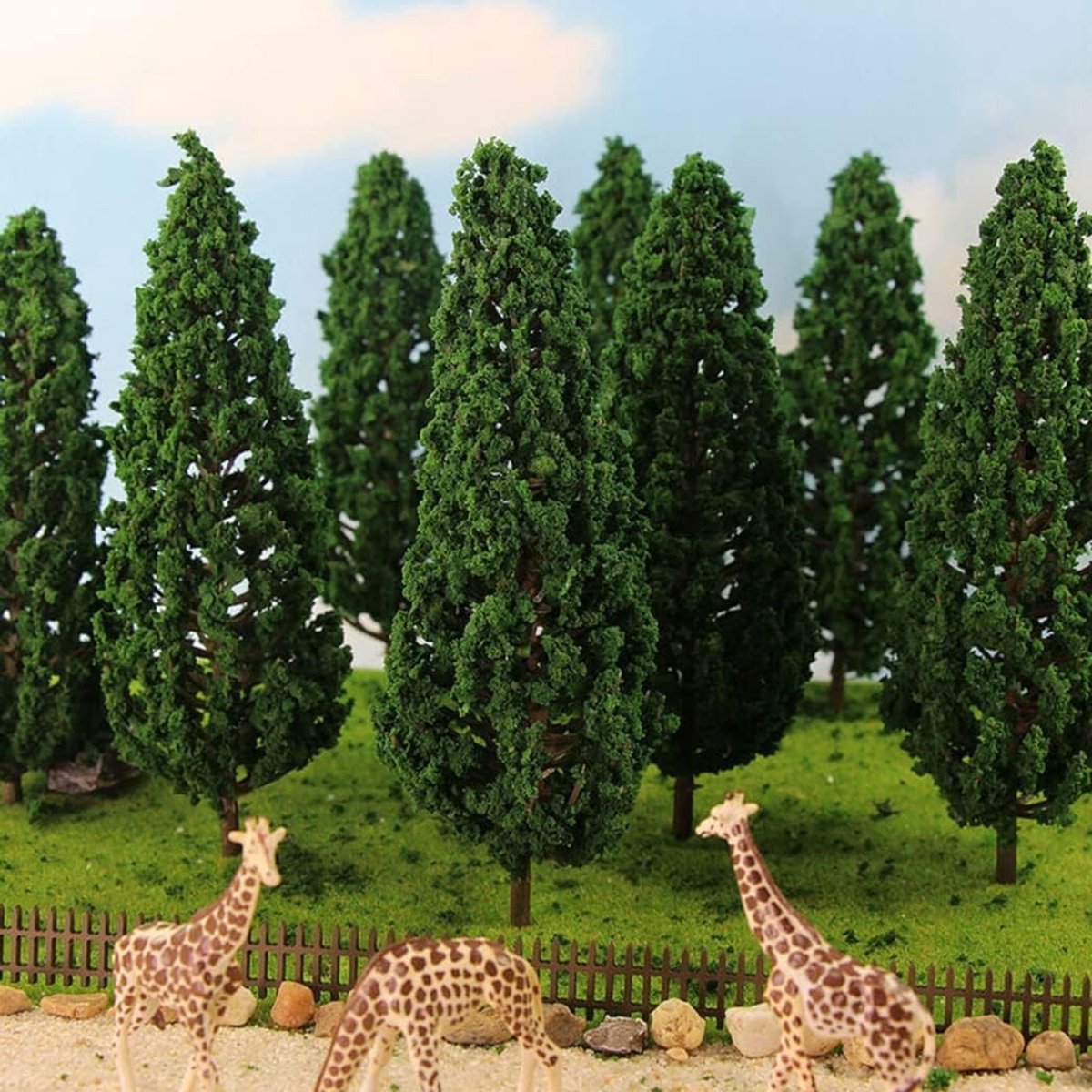 Miniatuur bomen set van 10 stuks, 15 cm hoge diorama bomen voor treinmodellen en landschaparchitectuur