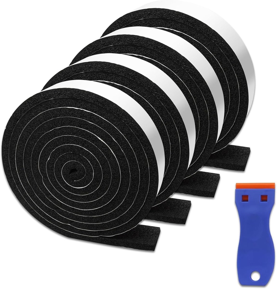 Zelfklevende Sealing Tape - 5 Rollen, 2m, Geschikt voor Keramiek, Waterdicht en Duurzaam, Inclusief Schraper
