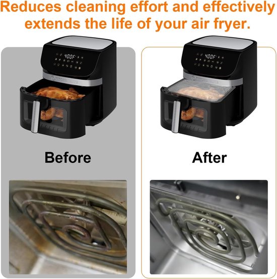 Spatbescherming voor Airfryer 22 x 21 x 0.5 cm, ideaal voor Hot Air Fryers en Philips Accessoires, voorkomt vetspetters en maakt schoonmaken eenvoudig — afbeelding 4