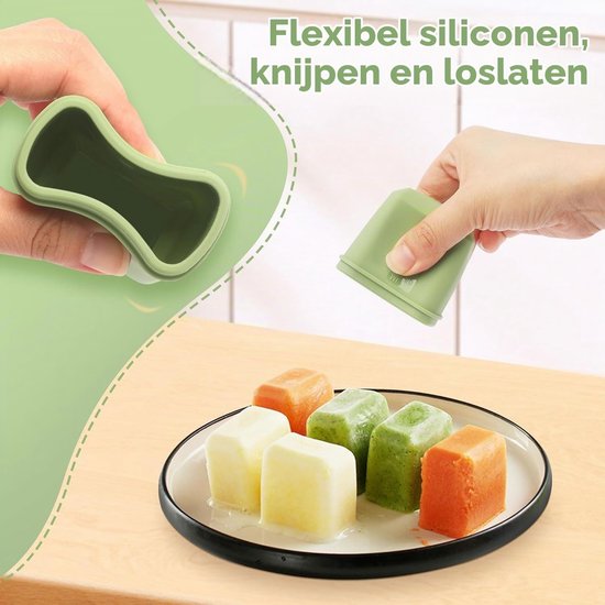 Set van 8 Baby Opbergpotjes van 50 ml, Voedselveilige Siliconen, BPA-vrij, Luchtdicht en Lekvrij voor Gezonde Bewaring — afbeelding 5
