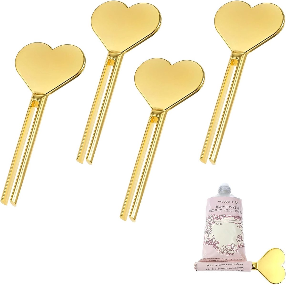 RVS Tubesqueezer voor Tandpasta, Cosmetica en Haarverf - Set van 4, Perfect voor Efficiënt Gebruik en Vermijden van Verspilling