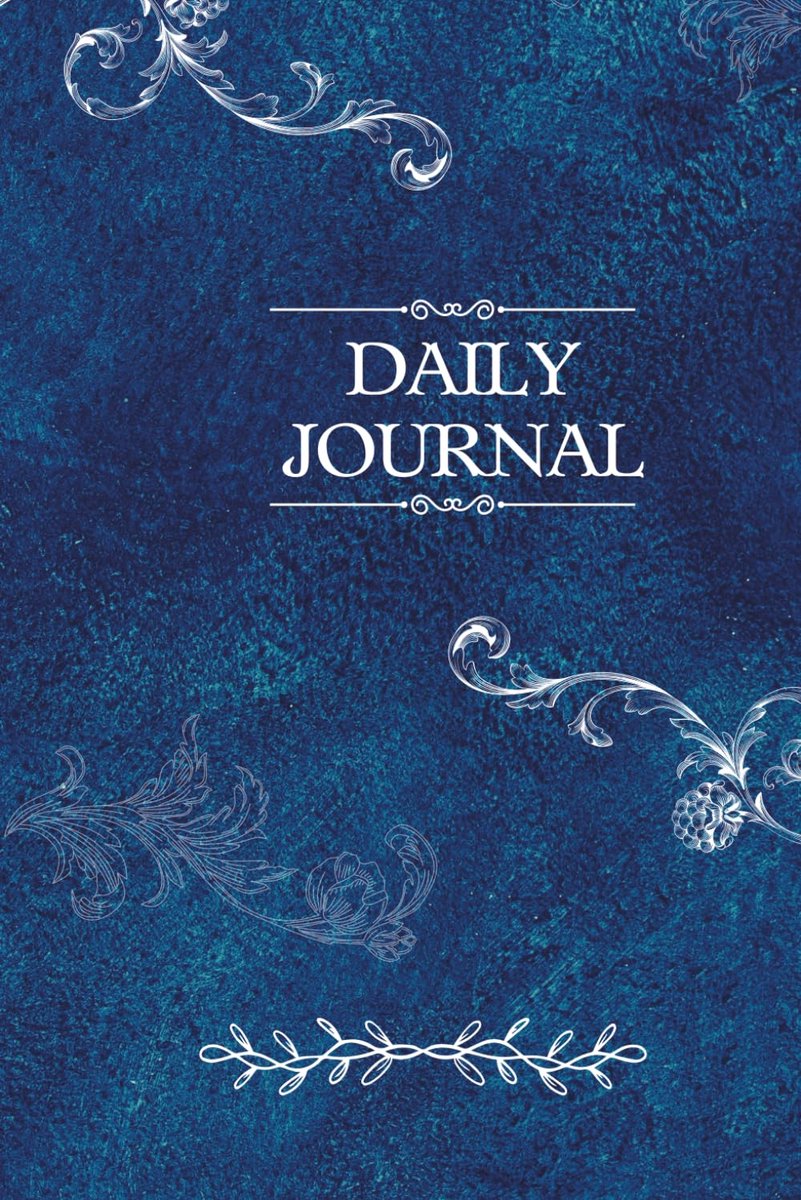 Elegant Blue Daily Journal Notebook: Aesthetic Star & Rose Border Lettering Pages - ShopVlot