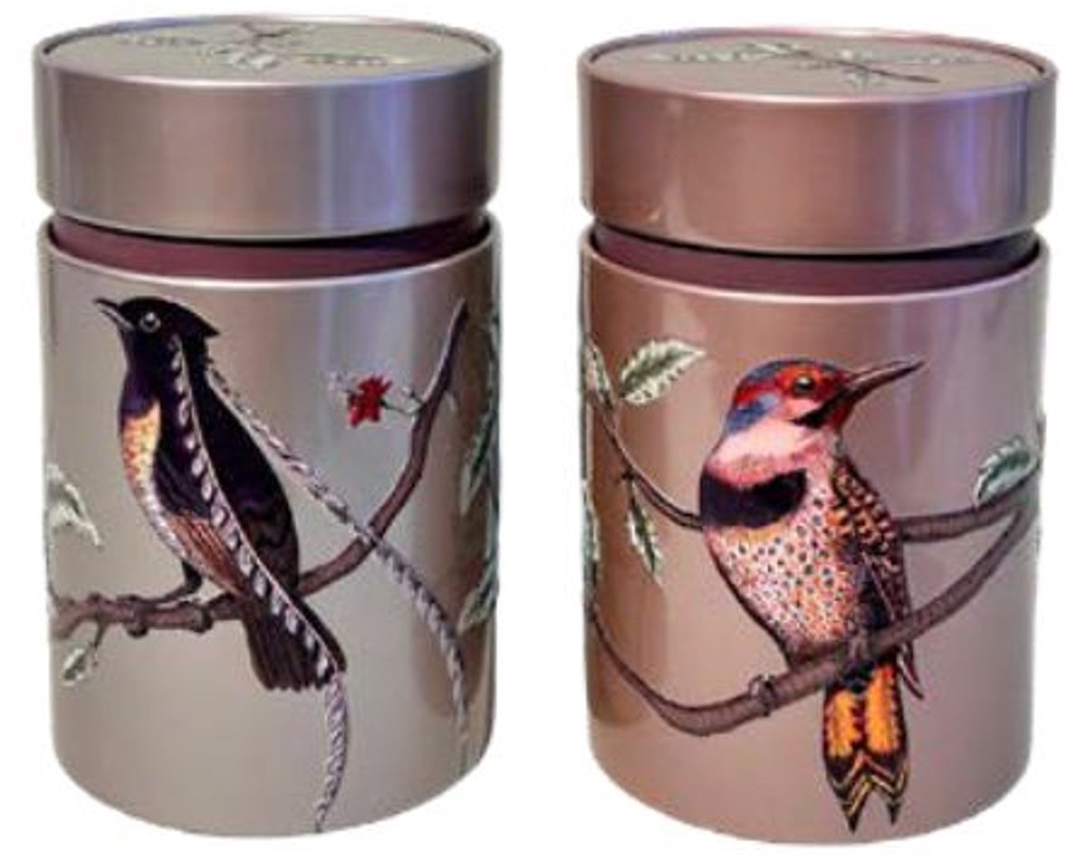 Eigenart - Set van 2 theeblikken 150 gram - Vogel design