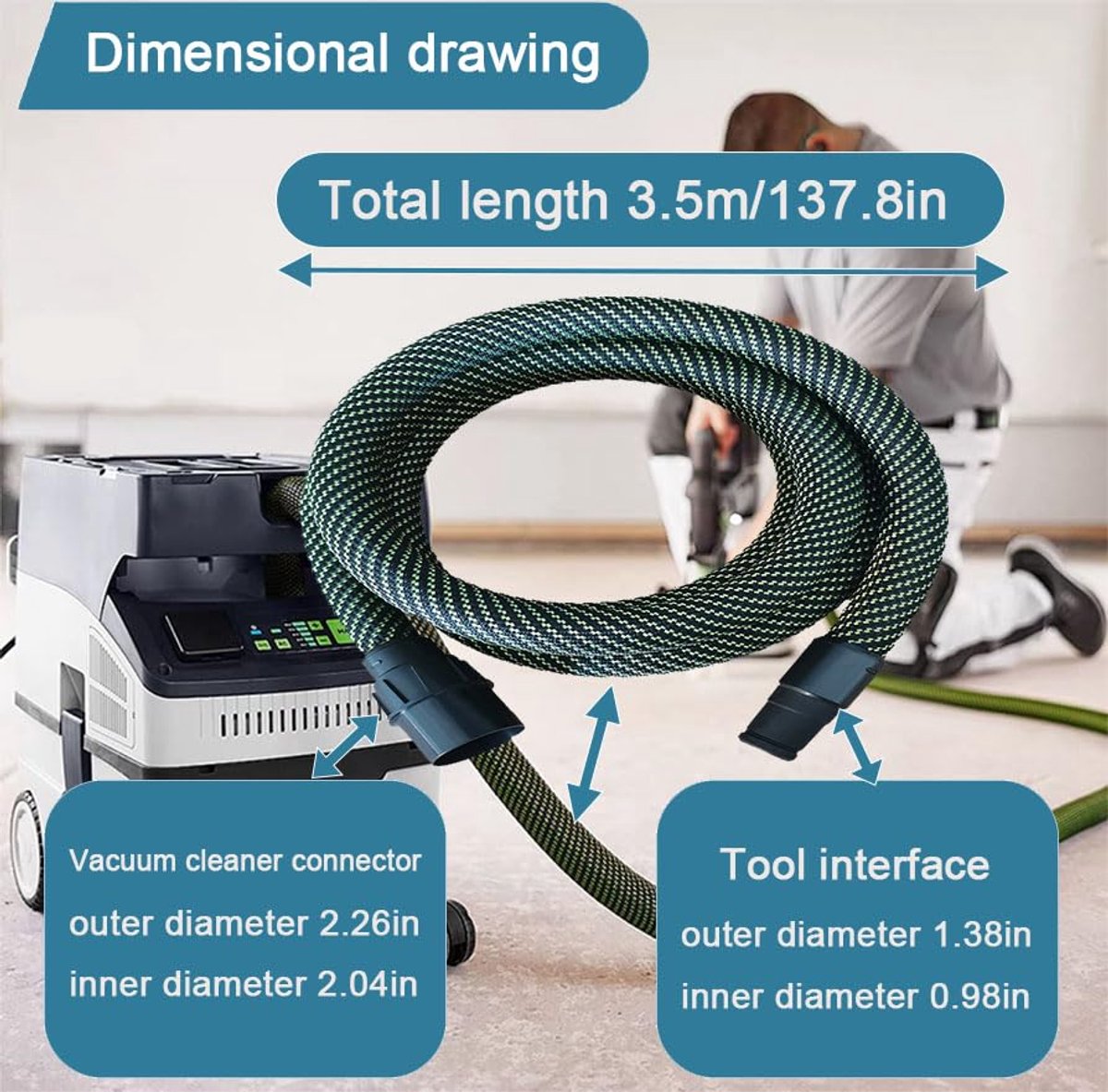 Dust Extractor Hose D27X3.5M for Festool Vacuum Suction Hose - ShopVlot
