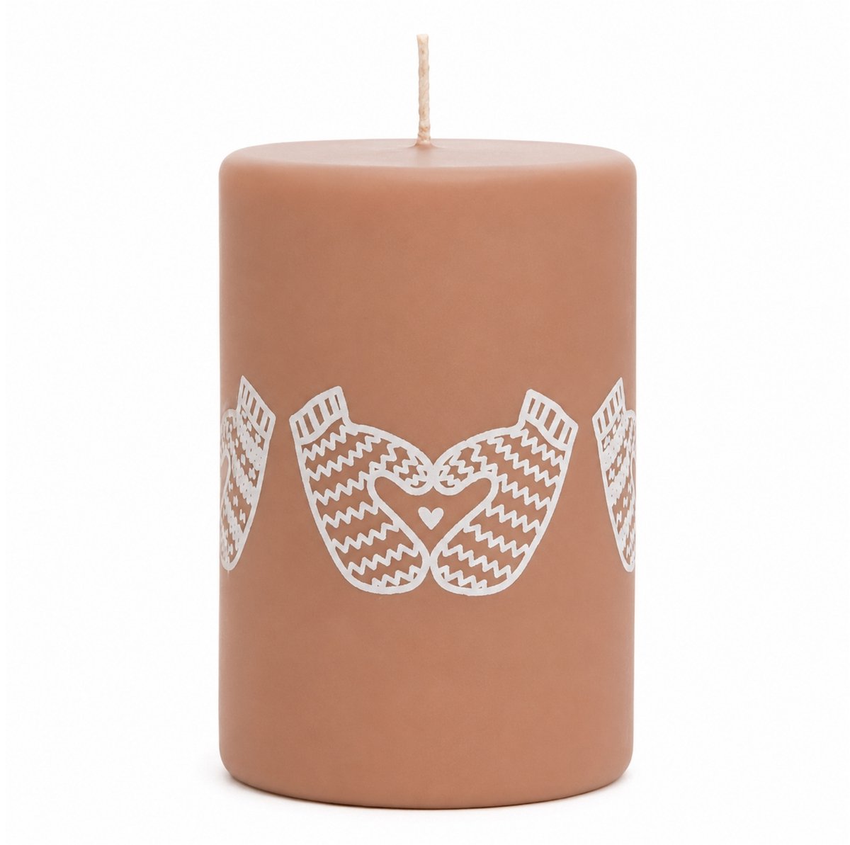 Rustik Lys Winterkaars Winter Feelings - Stompkaars Brique Roze - 6 x 10 cm - 32 Branduren Bruin, Roze