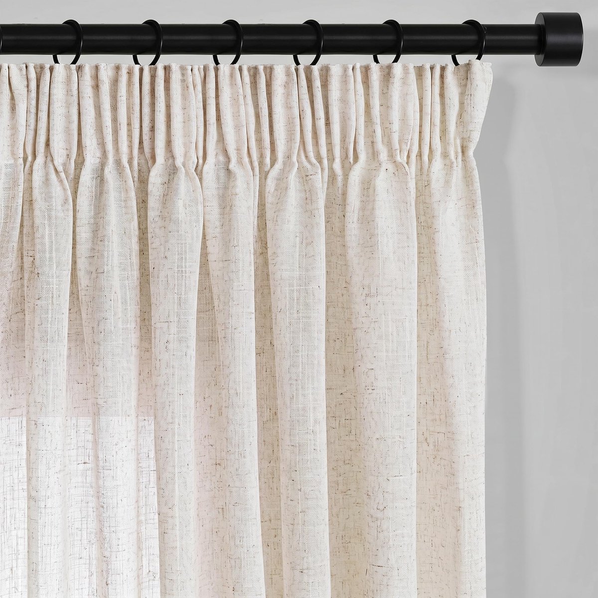 Gordijnen, linnen, met plooiband, beige, natuur, voor woonkamer, modern gordijn, 235 cm, gordijn, slaapkamer - ShopVlot