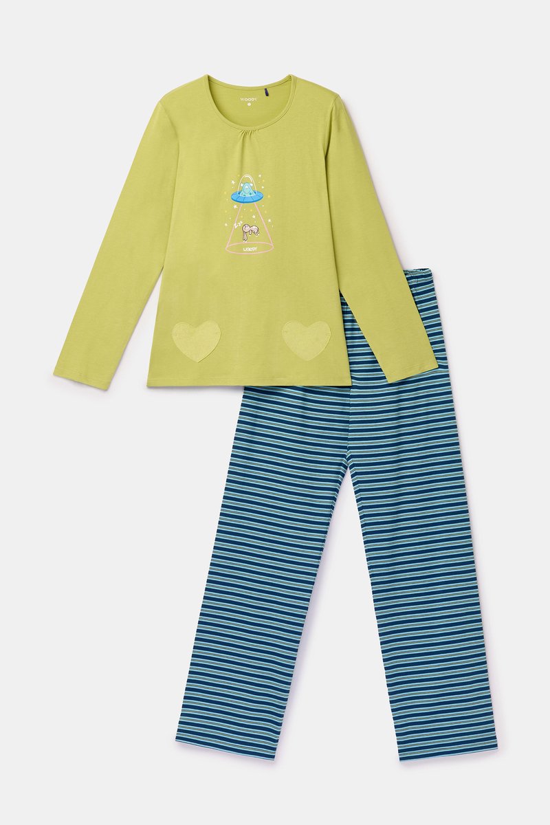 Woody - Meisjes/Dames Pyjama - Groen - S