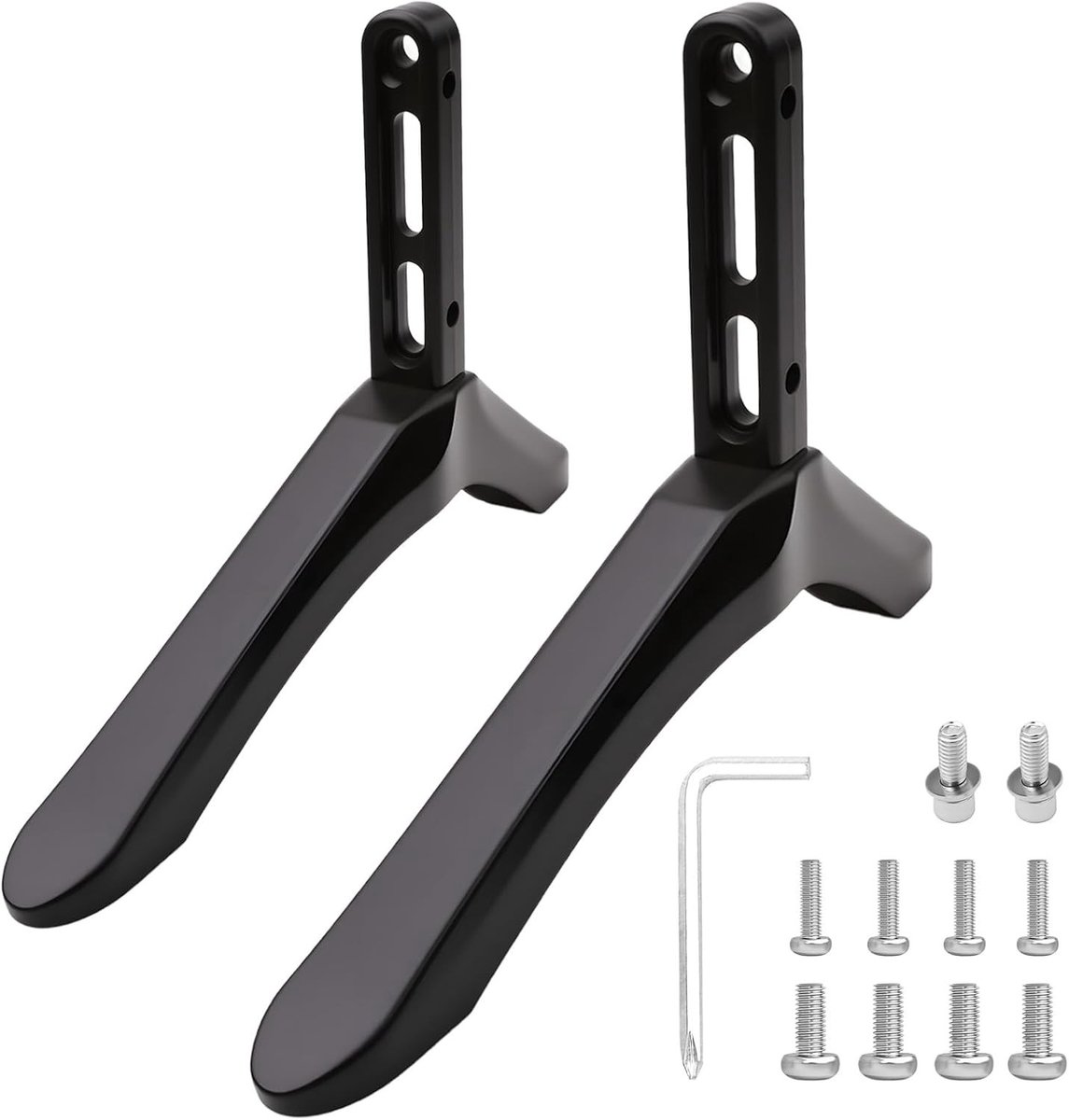 Verstelbare TV Stand voor Televisies van 32 tot 65 inch - Vervangende TV Meubelbasis met Schroeven en Antislip Voeten voor Stabiliteit en Veiligheid