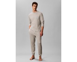 Calvin Klein heren pyjamaset lang monogram logo grijs