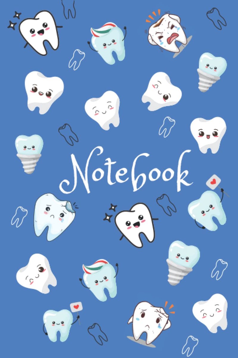 Notebook: Cartoon Teeth Pattern Blank Lined Journal For Notes, Ideas, Diary, To-Do Lists, Notepad - ShopVlot