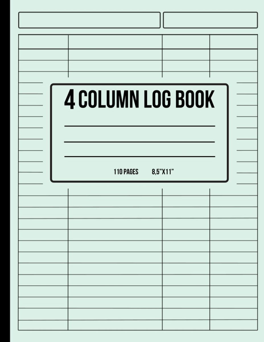 Customizable Log Book 4 Column: Four Columns Logbook to Track Daily Activity, Time, Inventory and Equipment, Income - ShopVlot