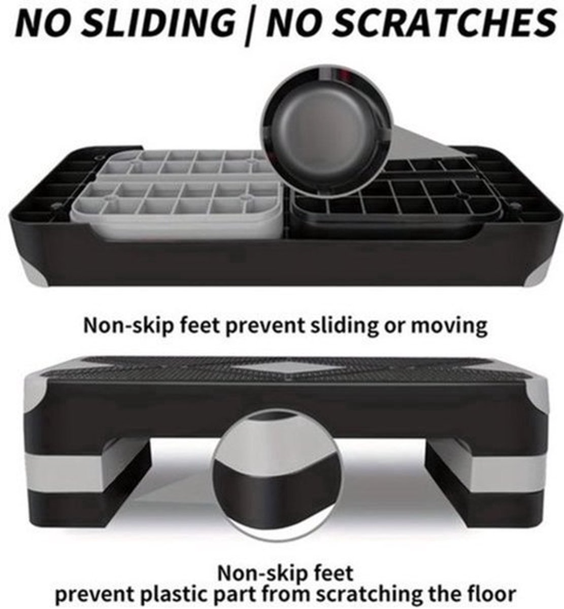 Fitnessbank – Halterbank – Trainingsbank – Buikspierbank – Bench Press Bank – Verstelbare Hoogte – Aerobics Step Platform – Antislip Voetpads – Duurzaam IJzer – Compact & Draagbaar – Grijs