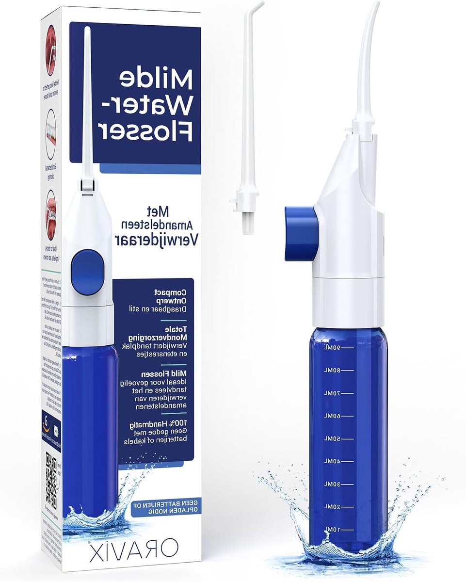 Draagbare Waterflosser - Monddouche - Mondhygiëne Verbeteren - Geen Batterijen Nodig - 35 x 35 x 22 cm - Wit