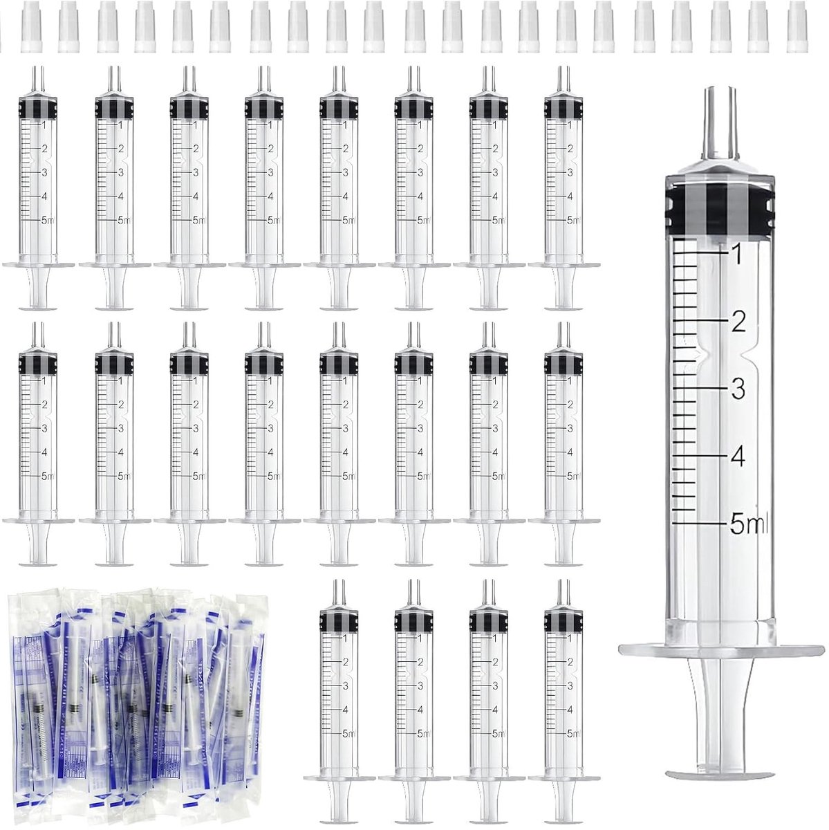 Kunststof Spuiten - 5 ml - Voor Dierenvoeding en Laboratoriumgebruik - Steriel en Herbruikbaar