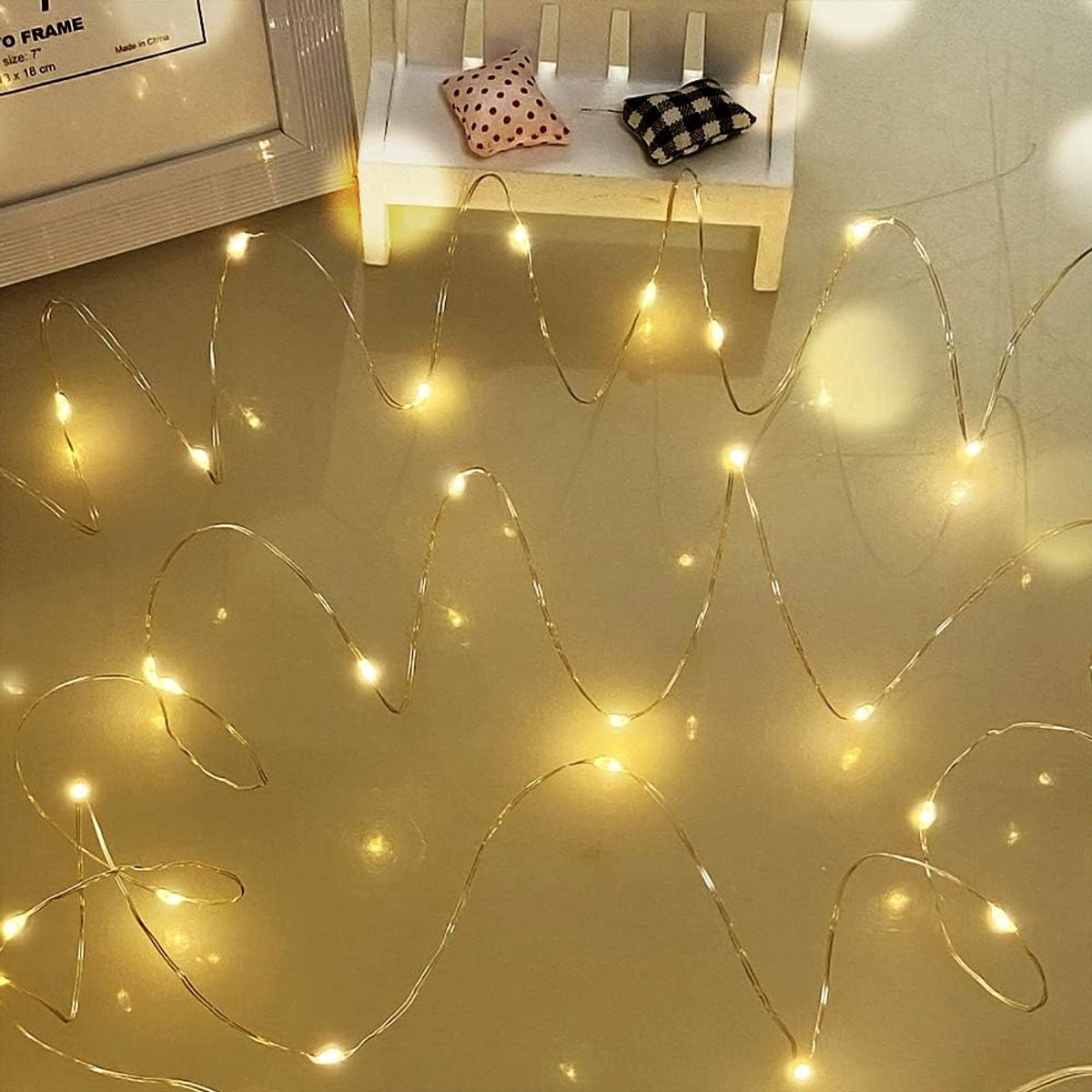 Batterij Fairy Lights Indoor - 50 LED Warm Wit - Koperdraad String Lights - Perfect voor Slaapkamers - ShopVlot