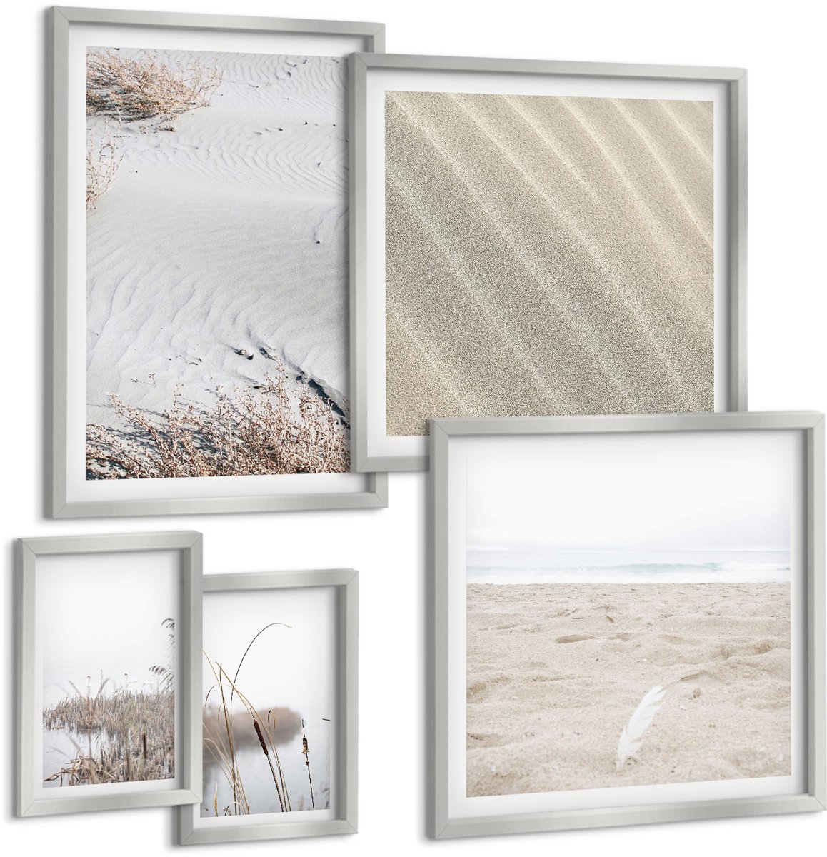Coloray 5-Delige Schilderij Set - Uitzicht Op Het Water, Een Huis Dat Proost Met Glazen En Een Zeilboot. - 20 x 30 cm - Decoratieve Schilderijen - Woonkamer - Interieur - Moderne Wanddecoratie