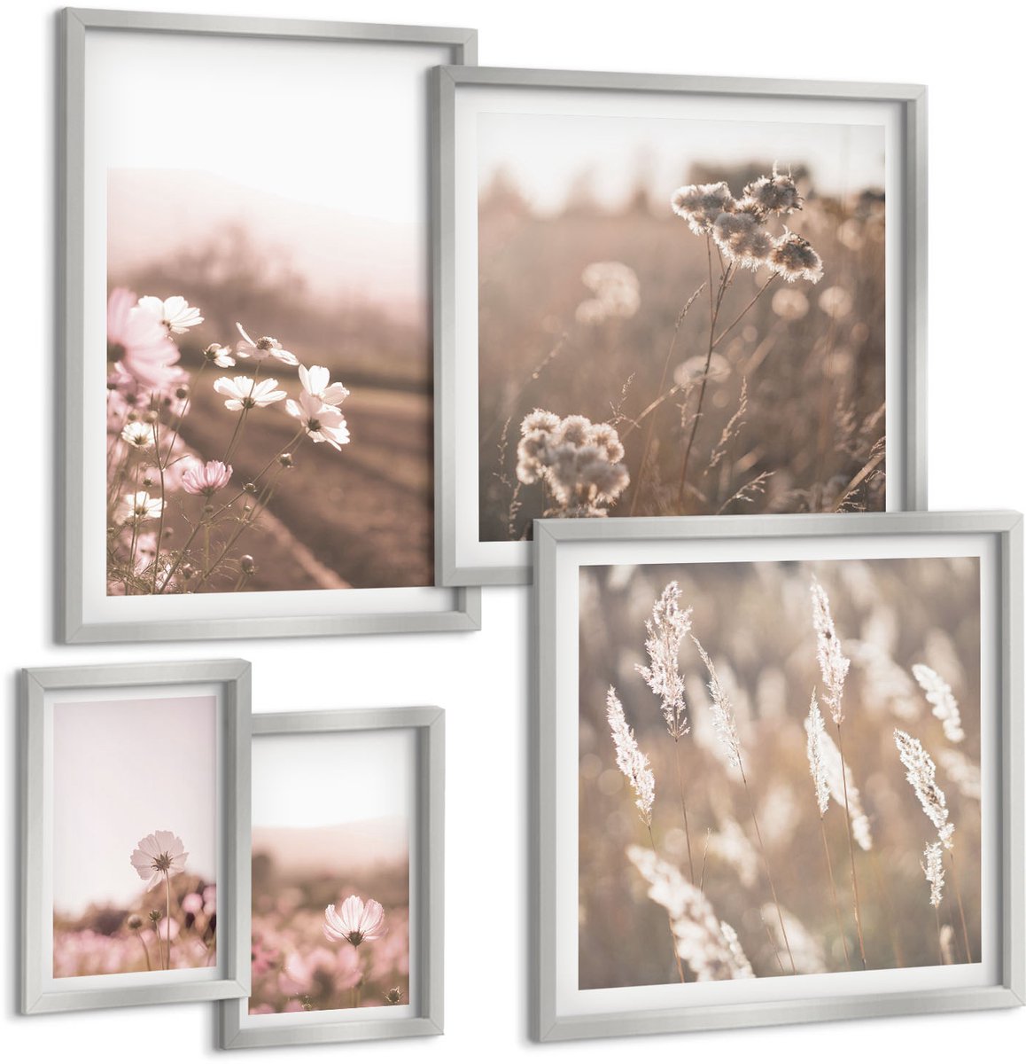 Coloray 5-Delige Schilderij Set - Wenteltrap Van De Kathedraal Uitzicht Op De Gevel Van Het Gebouw Tegelgang - 20 x 30 cm - Decoratieve Schilderijen - Wanddecoratie - Hal - Muurdecoratie