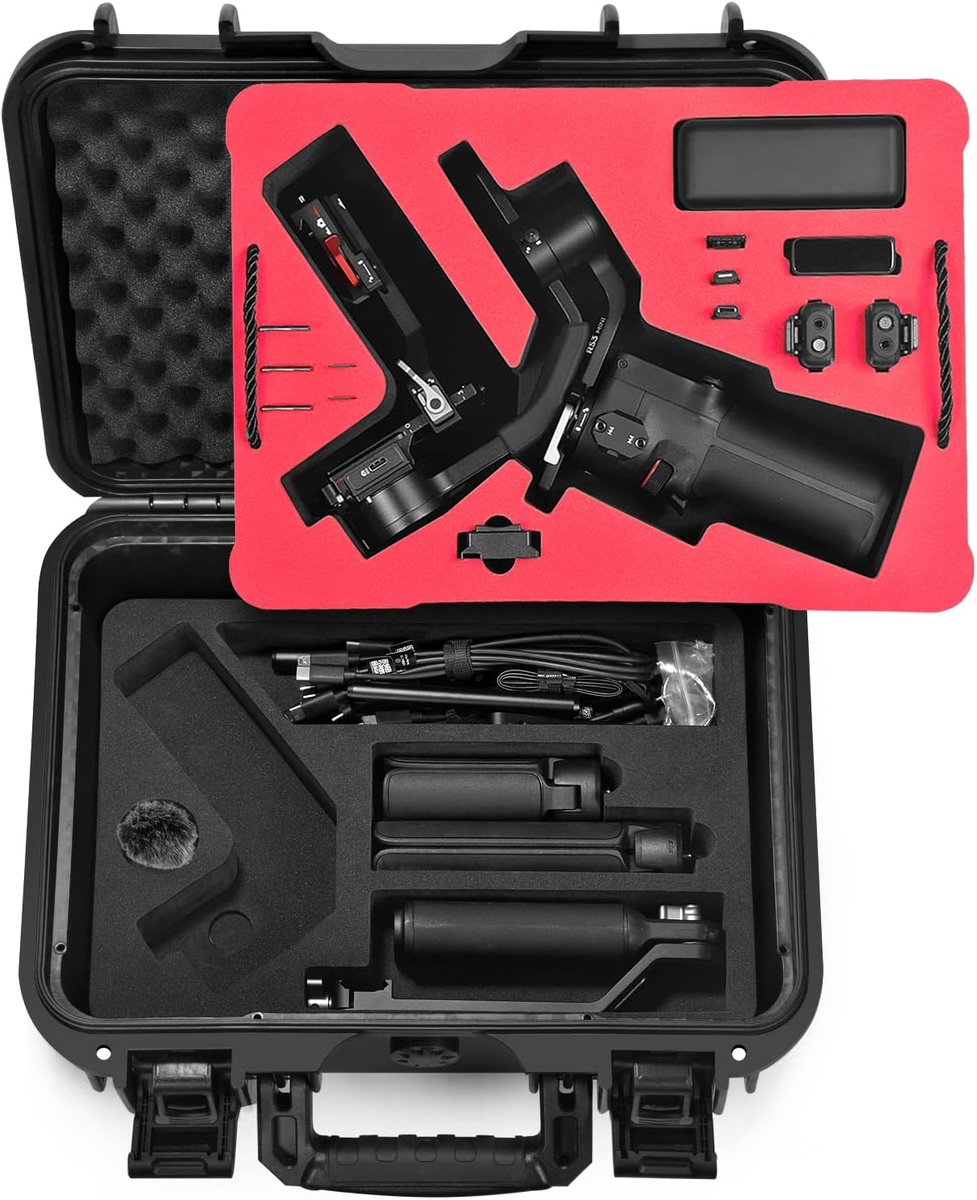 Waterdichte harde draagtas compatibel met DJI RS 3 Mini en meer DJI RS3 Mini Gimbal Stabilisatoraccessoires (alleen zwart hard hoes)