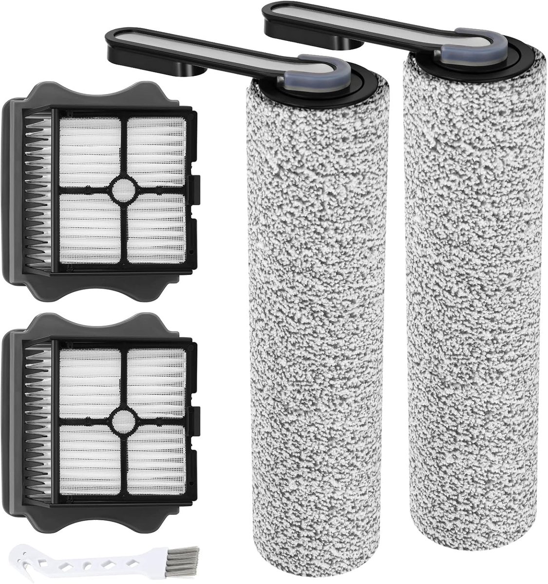 Borstelrol & HEPA-filter voor Tineco Floor One S5/S5 Pro, 2+2 | Ook compatibel met S5 Pro 2 en S5 Extreme. Niet compatibel met S5 Combo. Bevat 2 rollen en 2 filters.
