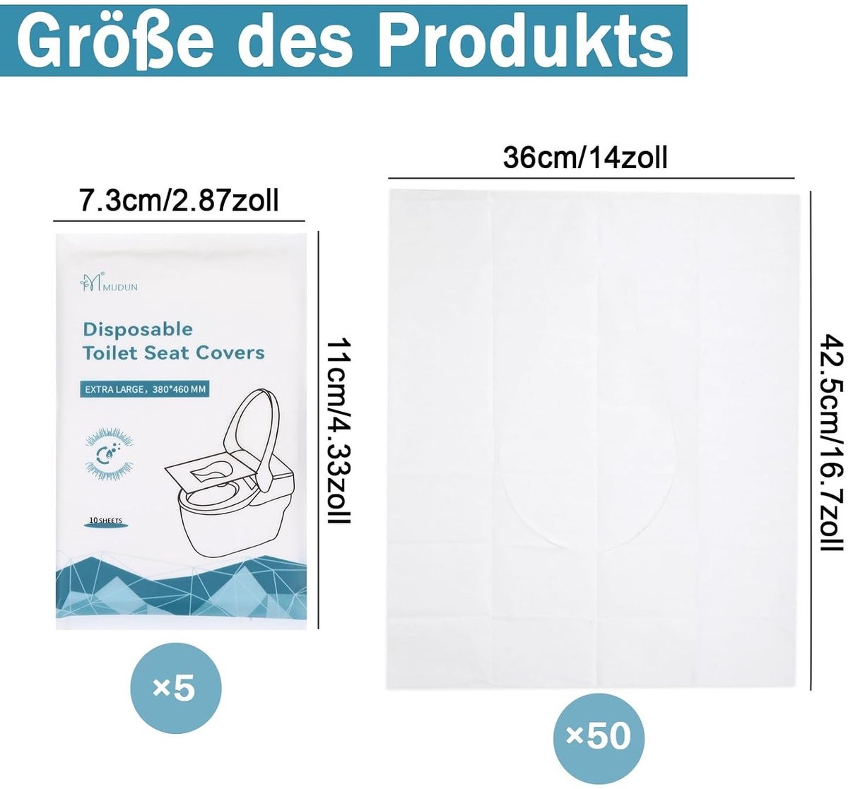 Wegwerp Toiletbekleding - Wit - 46 x 38 cm - Biologisch Afbreekbare Toilethoessens - Voor Hygiënische Bescherming