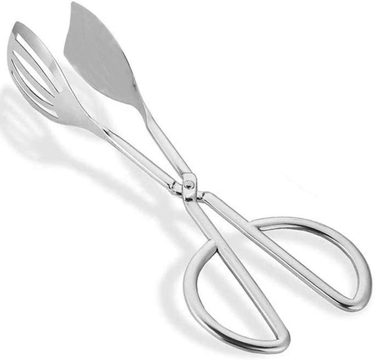 Saladetang, roestvrijstalen mini-serveertang | Keukentang, schaar, saladetang, buffettang, voor salade, brood, cake, buffet, verschillende snacks