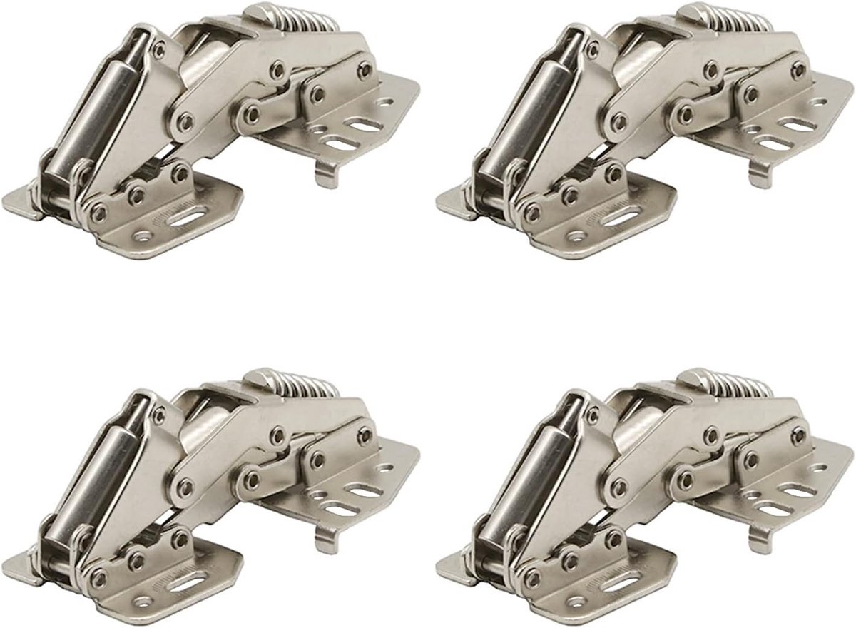 Scharnieren met Hydraulische Demper voor Keuken Camperbusje Caravan Kastdeuren Kast Kledingkast Meubeldeur Vouwscharnier 4 Stuks