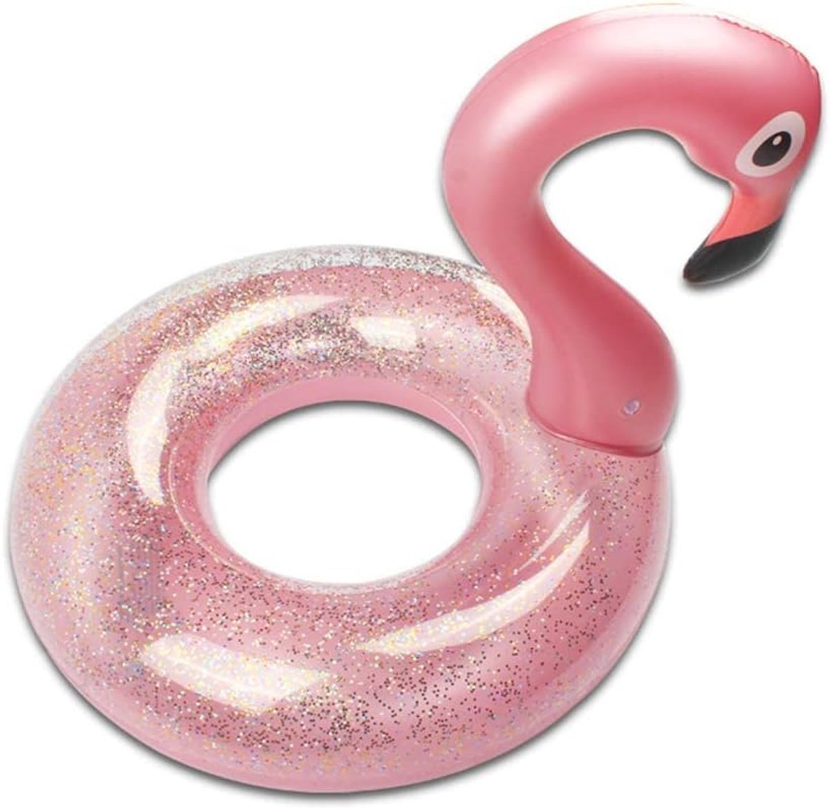 Flamingo-zwemring, glitter, roze, zwemring, luchtmatras, zwembadvloten, opblaasbare ring, volwassenen, kinderen, voor zwembadfeest, speelgoed