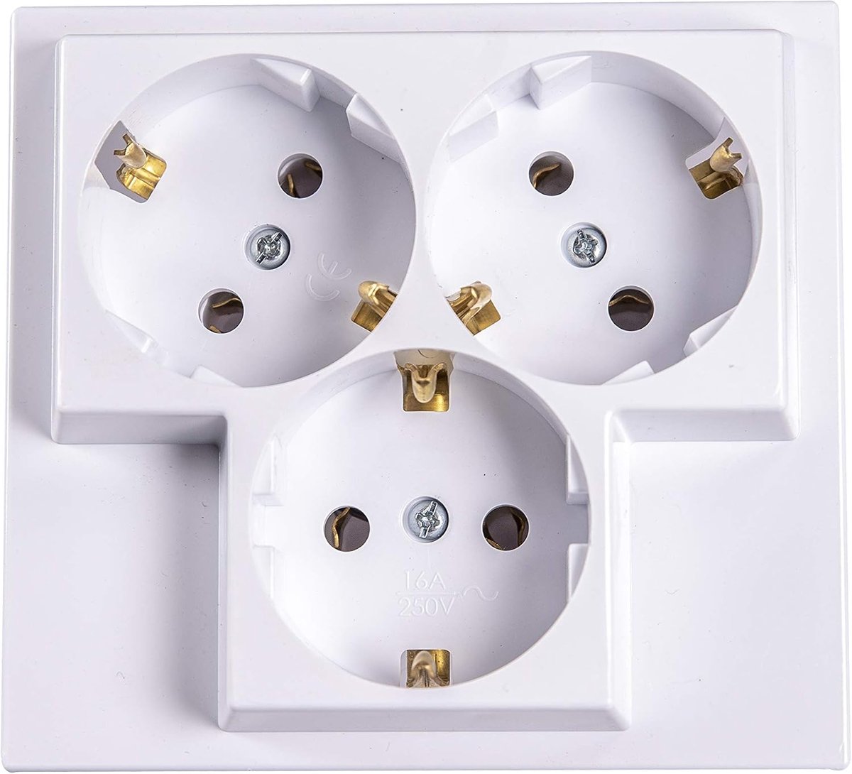 3-voudig inbouw wit Schuko-stopcontacten IP 20 inbouw stopcontact
