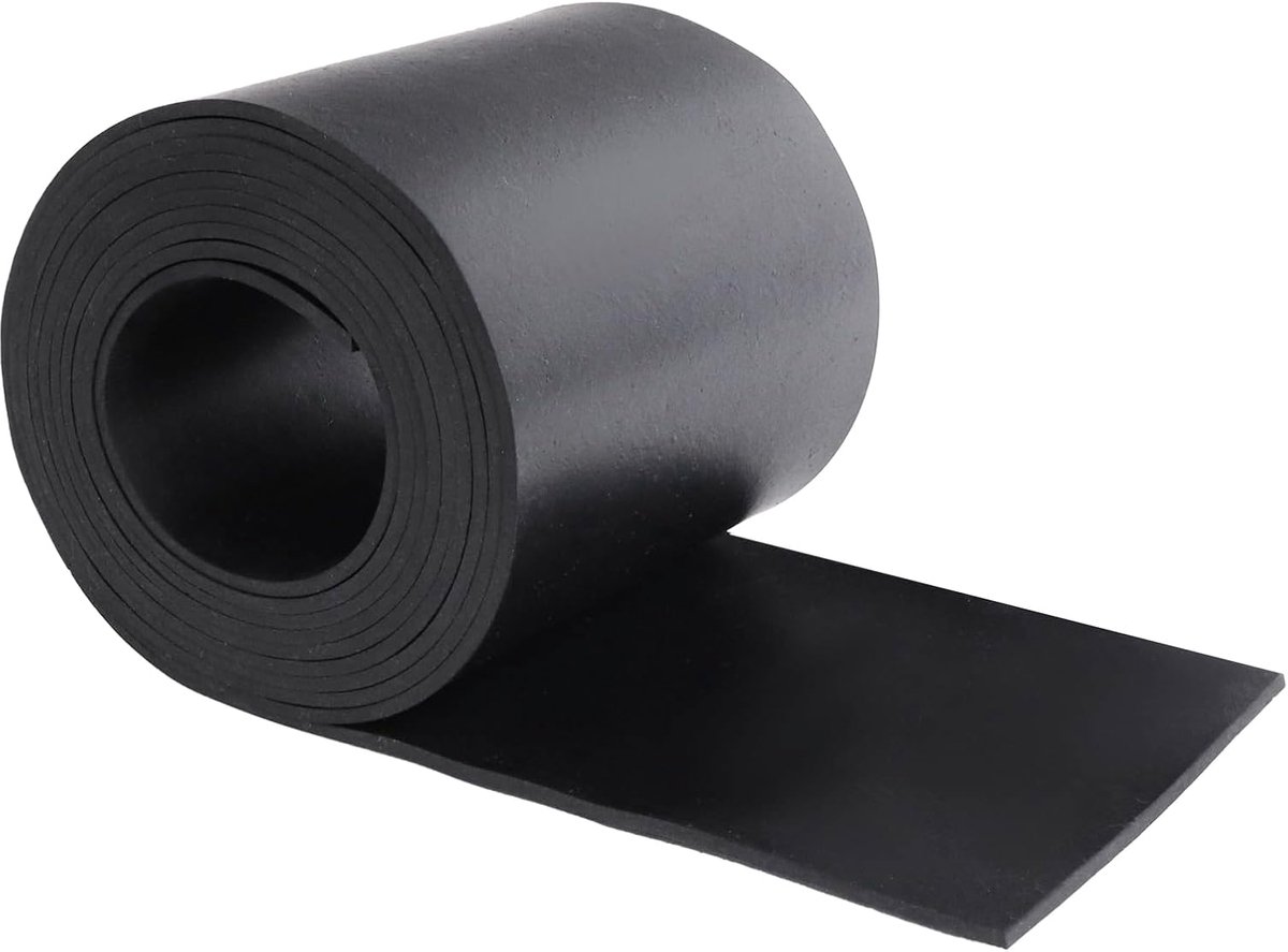 Rubberen wielen, neopreen bogen, anti-vibratiematten, rubberen mat, werkbank, vloerbescherming, isolatie, anti-vibratie, antislip (100 mm x 1,5 mm x 3 m)