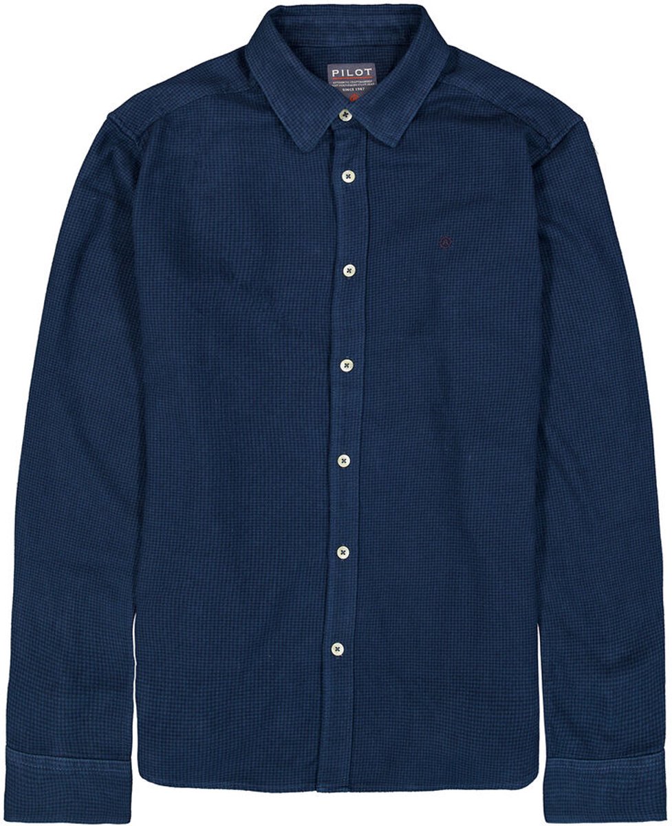 Pilot Heren Overhemd Blauw - Maat XXL