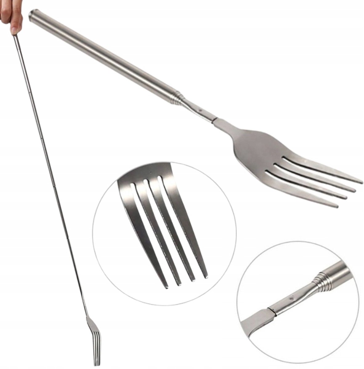 Telescopische Vork Outdoor | Verstelbaar | RVS | Grillen & Kamperen