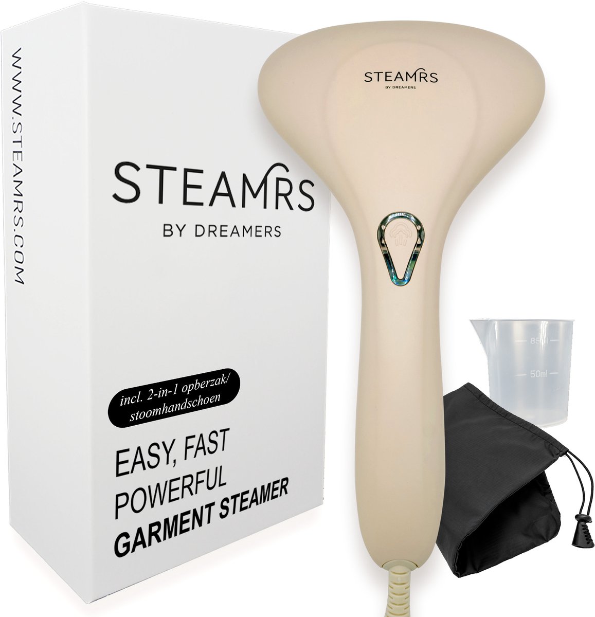 Bol.com STEAMRS - Krachtige Luxe Kledingstomer - 30g/min Stoomkracht - 1500W - Incl. 2-in-1 Stoomhandschoen & Opbergzak - Lichtg... aanbieding