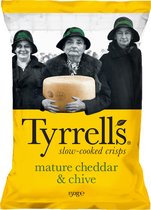 Tyrrells Mature cheddar & Chive - Chips - 8 x 150 gram