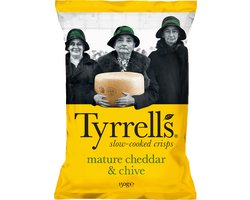 Tyrrells Mature cheddar & Chive - Chips - 8 x 150 gram