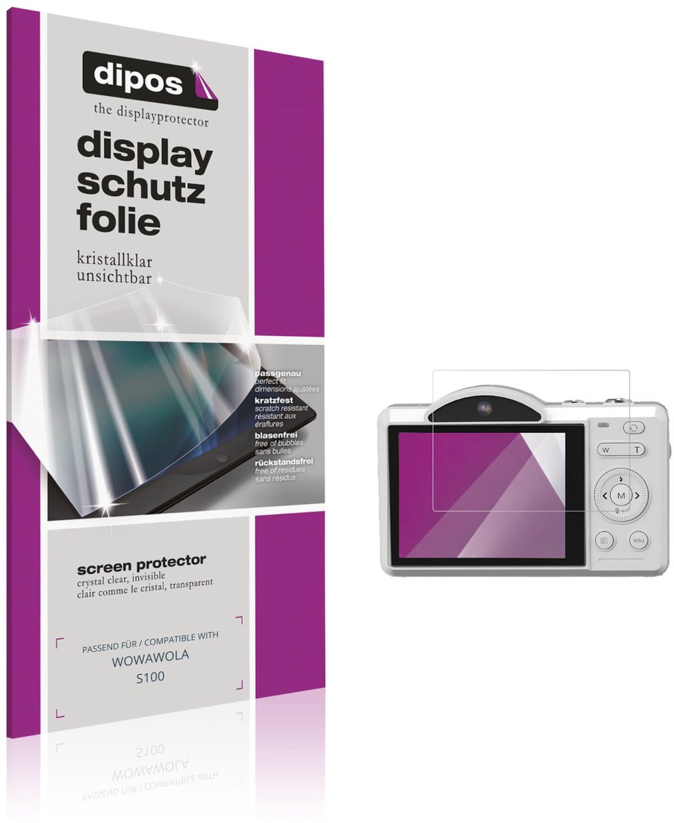dipos – 4x Beschermfolie geschikt voor WOWAWOLA S100 | Krasbestendige & heldere Screenprotector Ultra-Thin