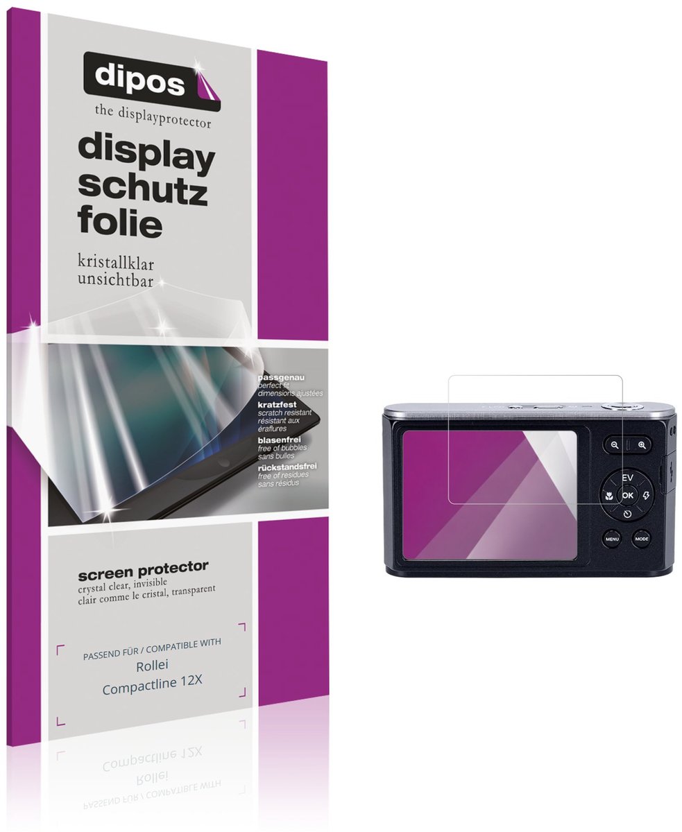 dipos – 4x Beschermfolie geschikt voor Rollei Compactline 12X | Krasbestendige & heldere Screenprotector Ultra-Thin