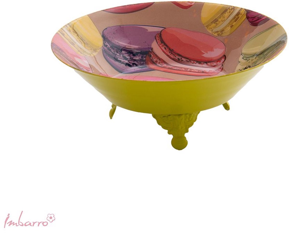 Imbarro Home & Fashion - Bowl Macarons - Bruin, Roze - 18 X 18 X 7 cm