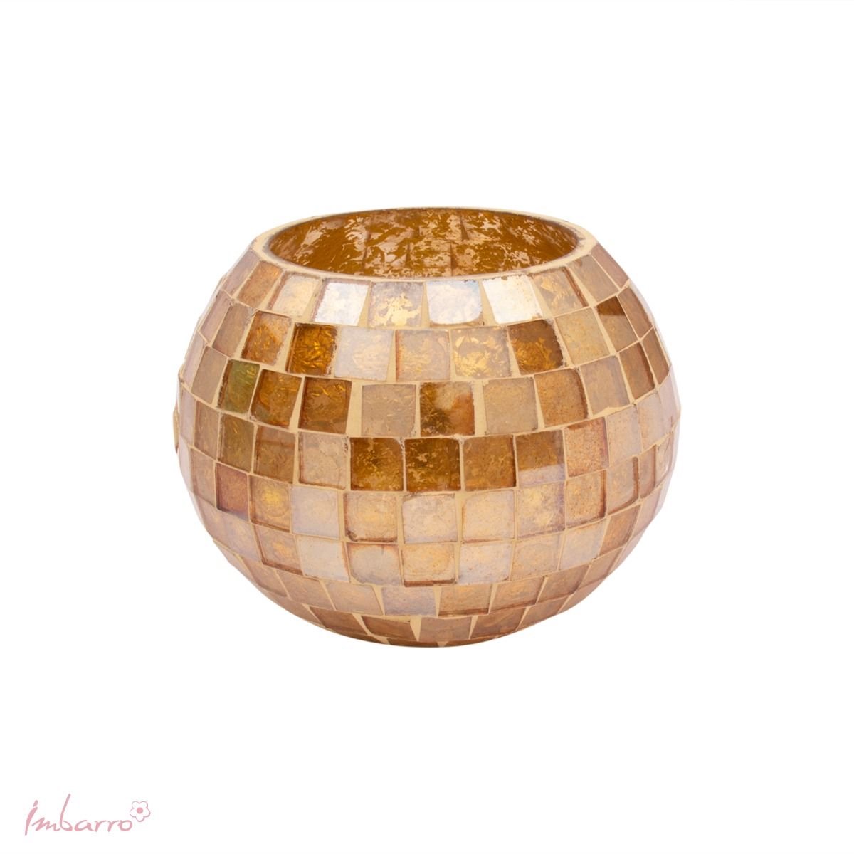 Imbarro Home & Fashion - Windlicht Seta Round - Goud - 8.5 X 11 cm